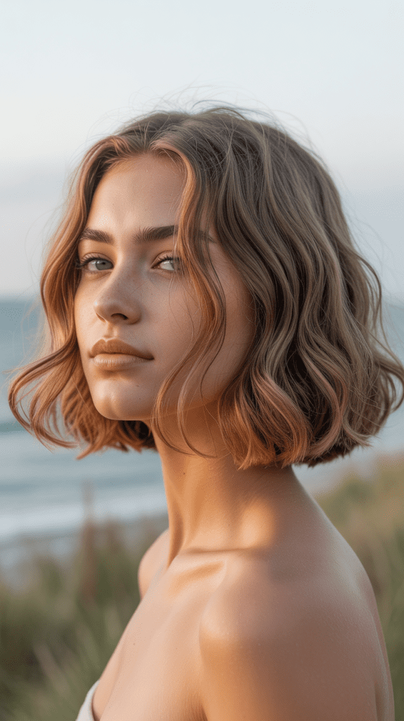 Wavy Angled Bob