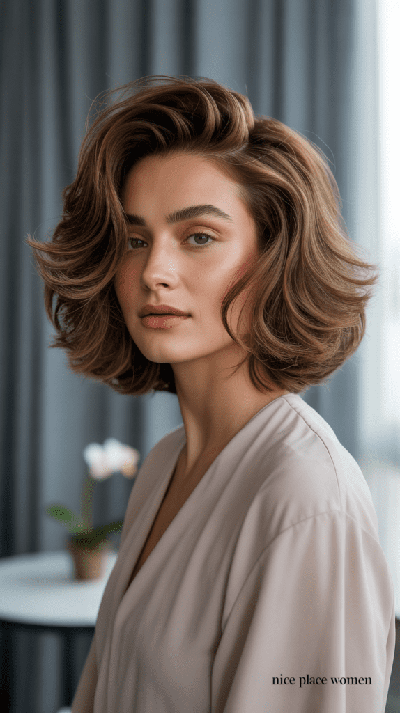 Layered Ear-Length Bob for Volume