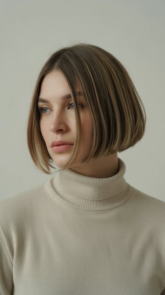 Curved Layered Bob with Rounded Silhouette