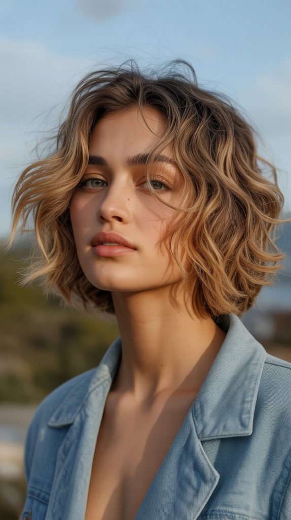 10. Tousled Beach Wave Bob