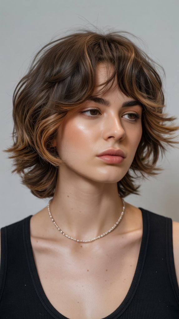 6. Thick Hair Shaggy Bob