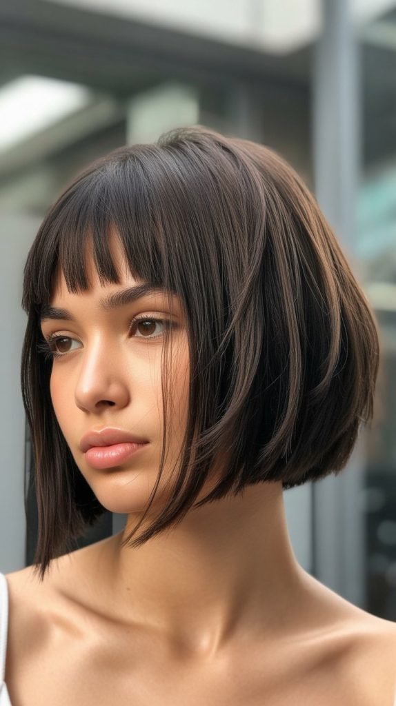 12. Shaggy A-Line Bob with Curtain Bangs