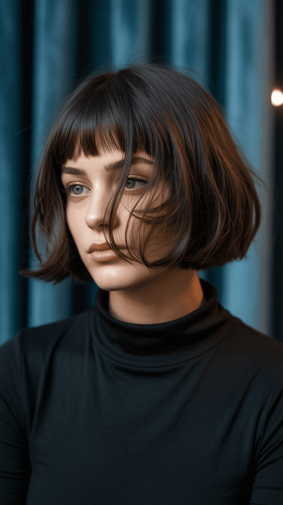 Razored Shag Bob with Heavy Bangs