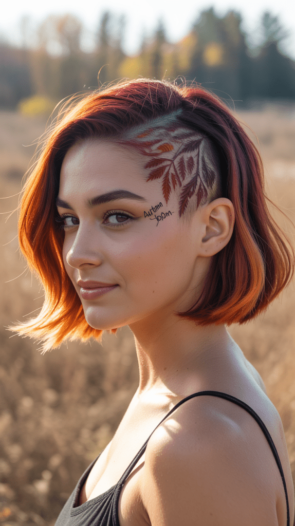 Seasonal Color Bob with Themed Undercut Designs