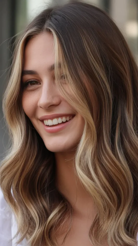  Champagne Money Piece with Brunette Balayage
