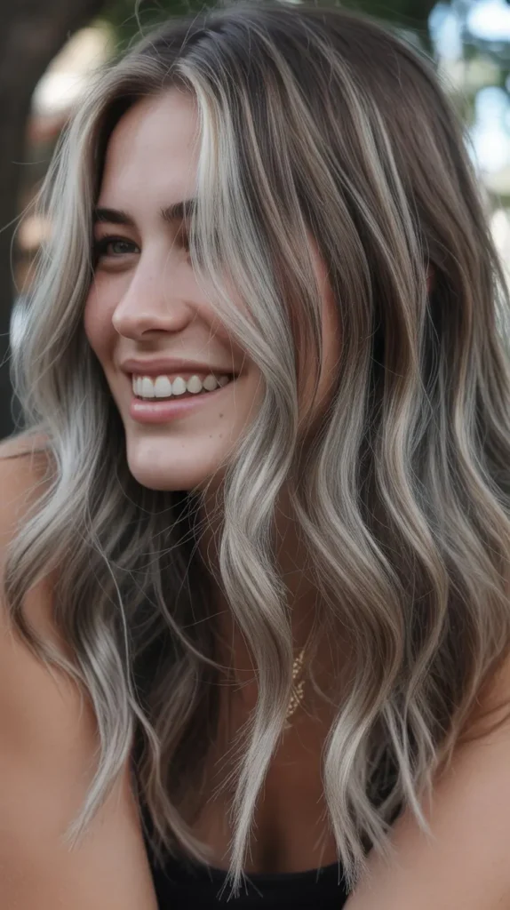 Ashy Money Piece with Cool-Toned Balayage
