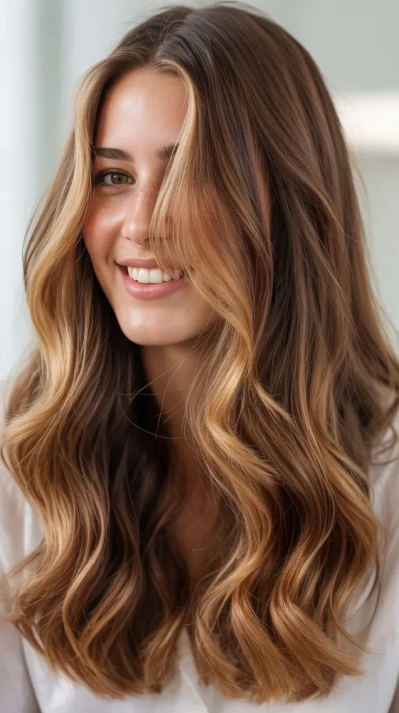 Golden Money Piece with Tortoiseshell Balayage