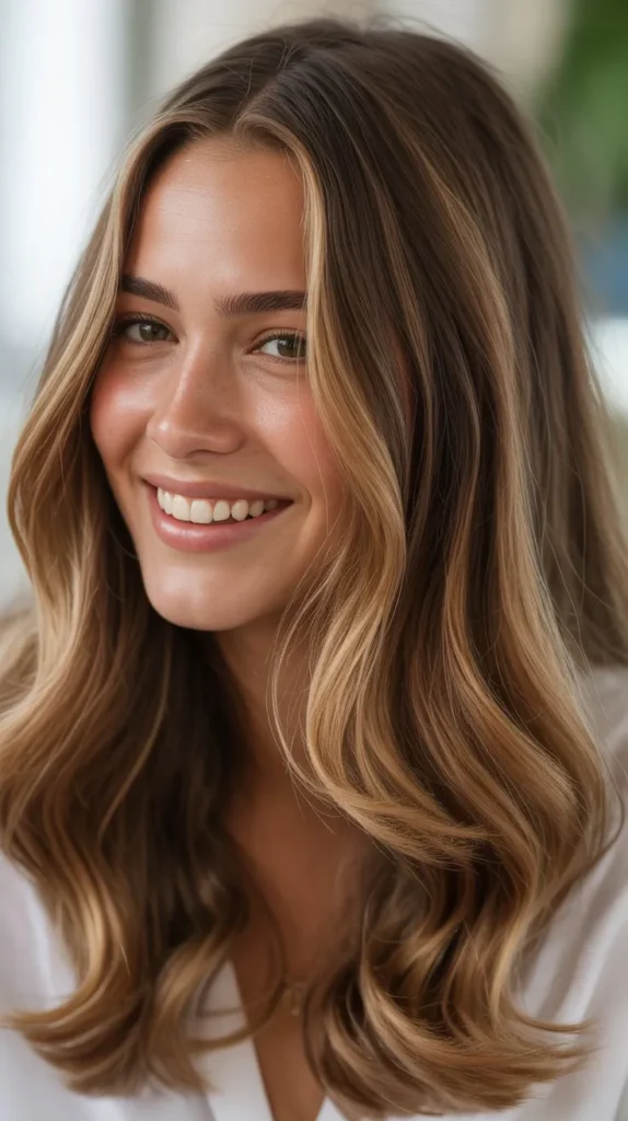 Classic Caramel Money Piece with Soft Balayage