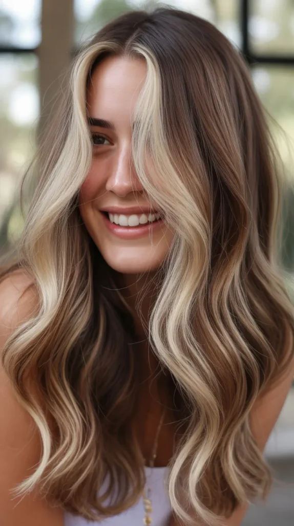Vanilla Money Piece with Mocha Balayage
