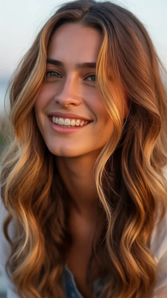 Sunset Money Piece with Warm Balayage