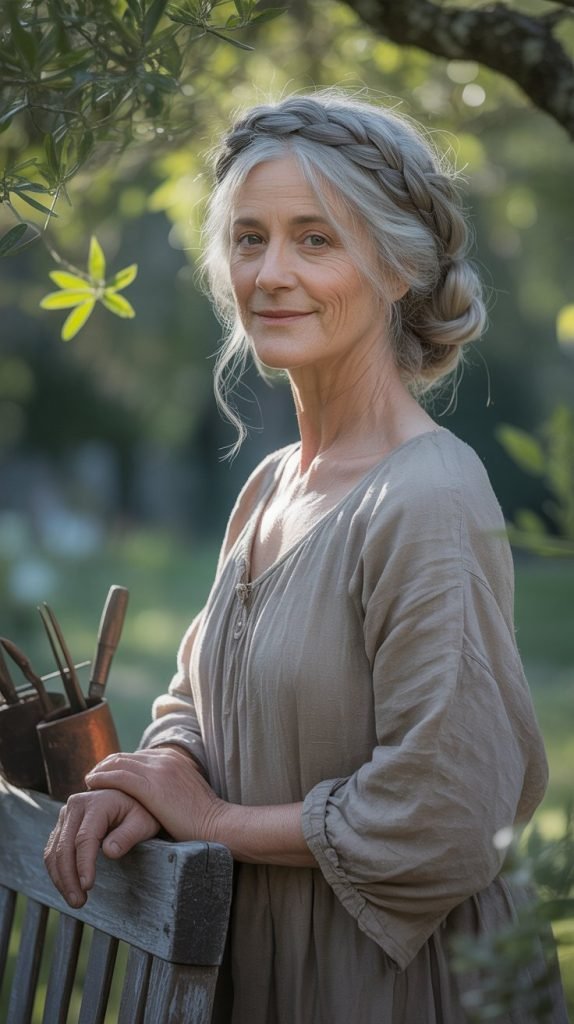 Braided Crown with Low Bun