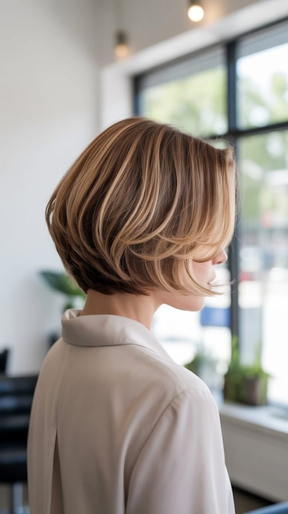 Stacked Medium Bob Back View