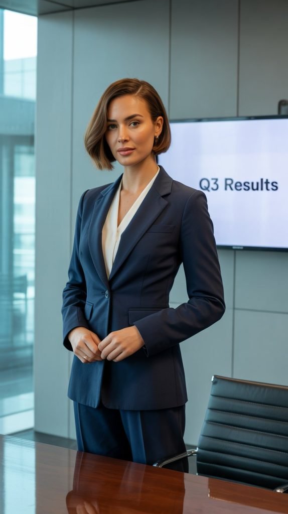 Chin-Length Angled Bob