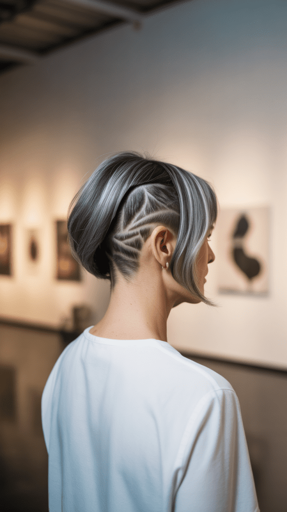 Inverted Bob with Undercut Design
