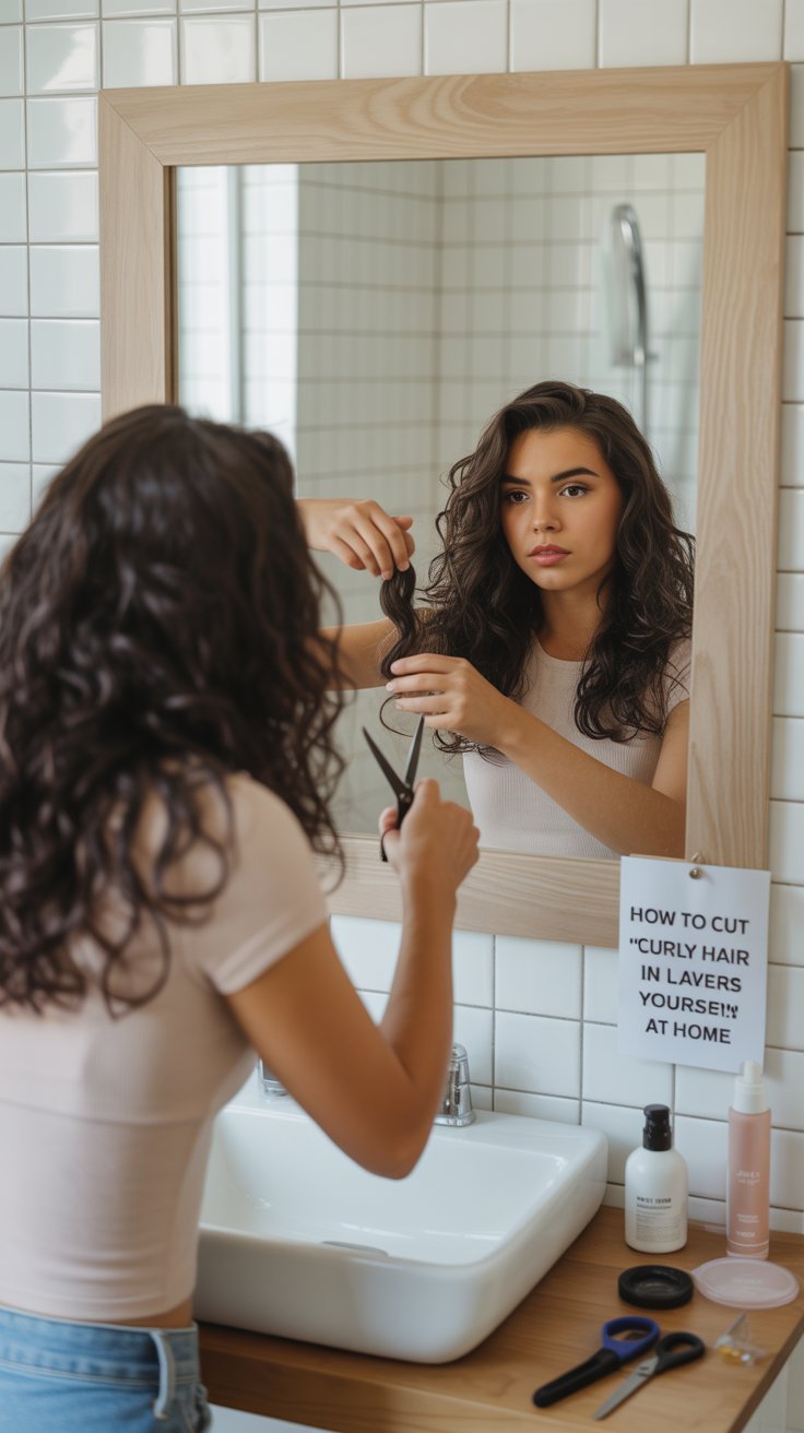 How to Cut Curly Hair in Layers Yourself at Home