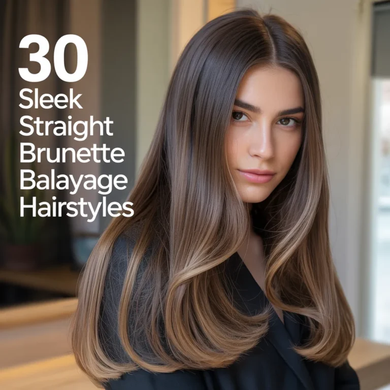 30 Sleek Straight Brunette Balayage Hairstyles