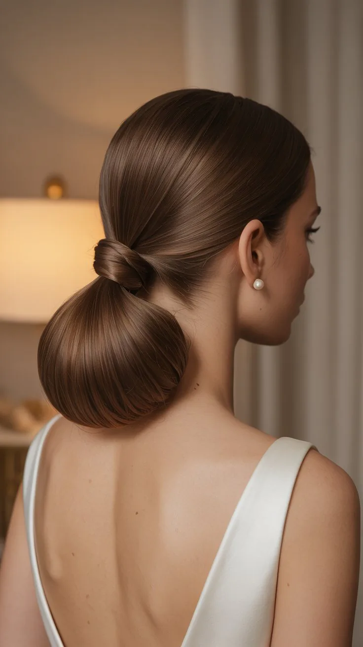 Sleek Low Ponytail with Twist