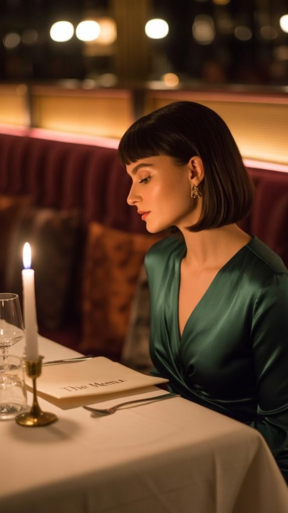 Rounded Bob with Curved Fringe