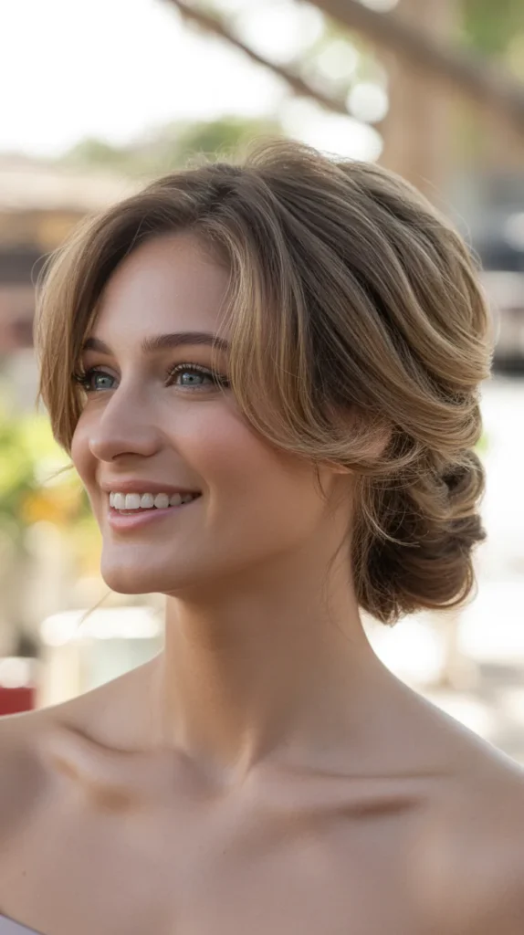 26. Textured Low Updo