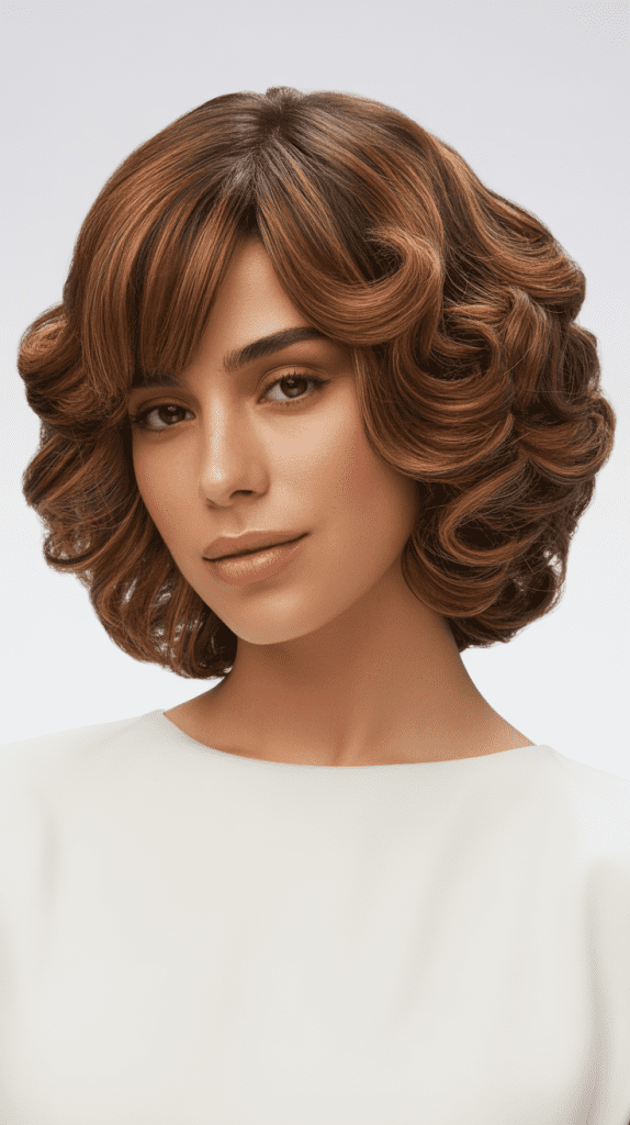 Choppy Shaggy Bob with Loose Curls