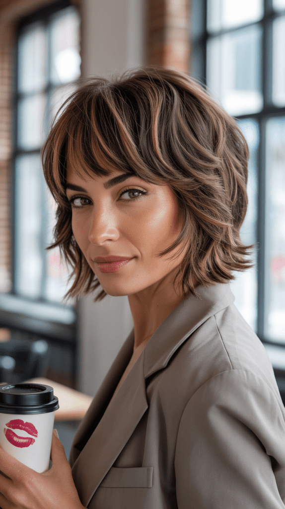 Textured Shag Bob with Layered Fringe