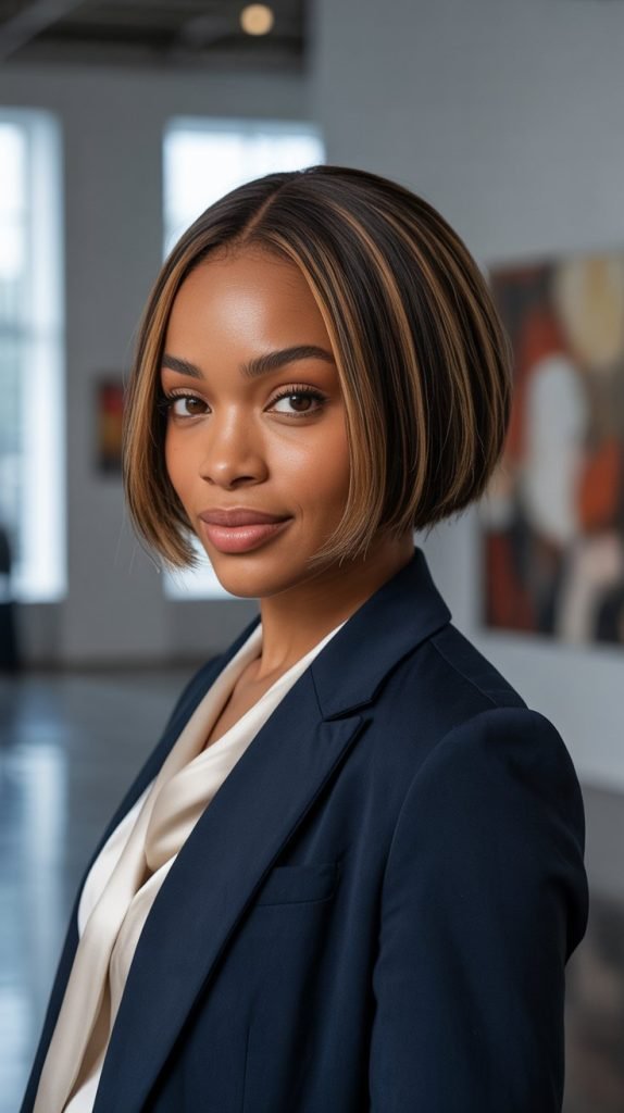 Straight Hair with Subtle Highlights