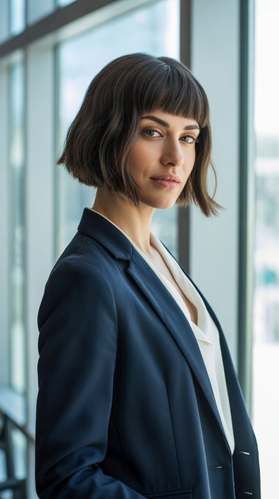 Inverted Bob with Piecey Fringe