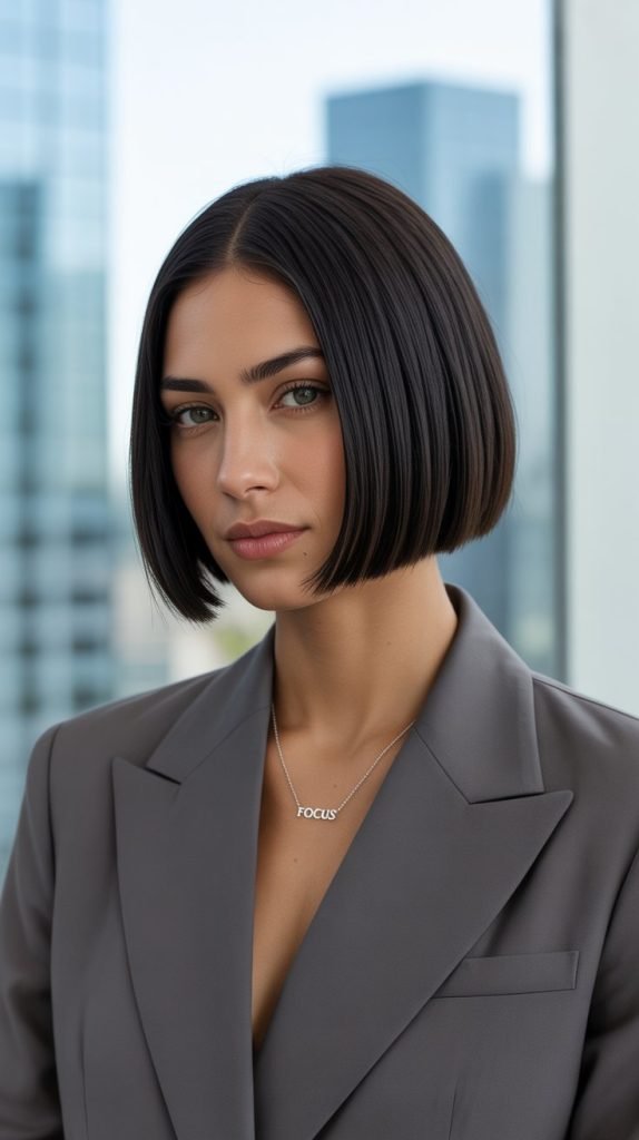 Sleek Black Blunt Bob