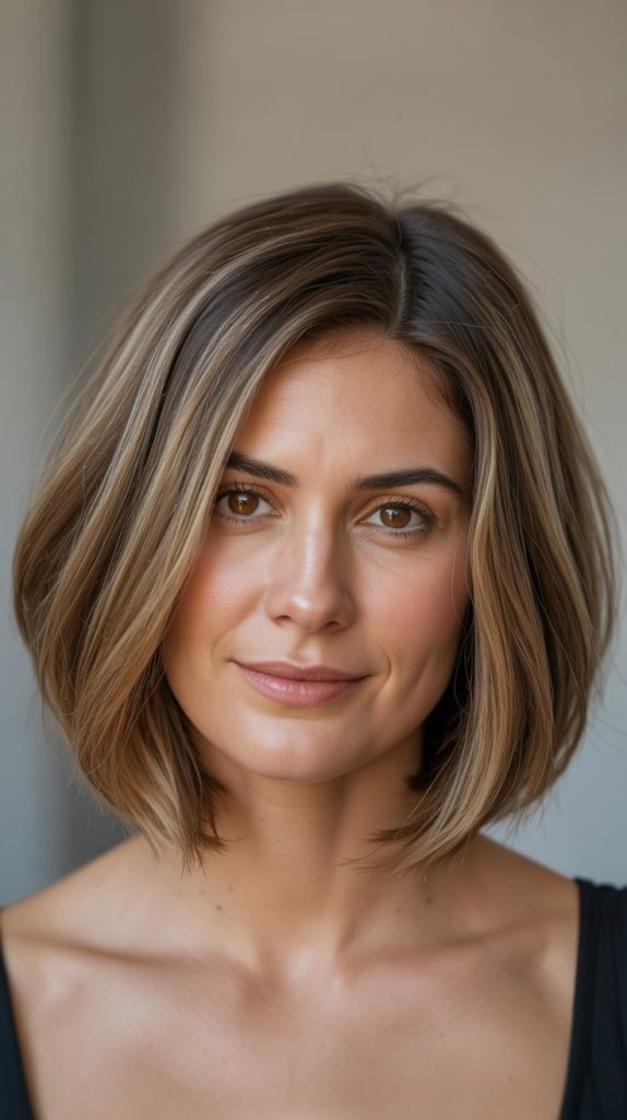  Ear-Length Bob with Face-Framing Layers