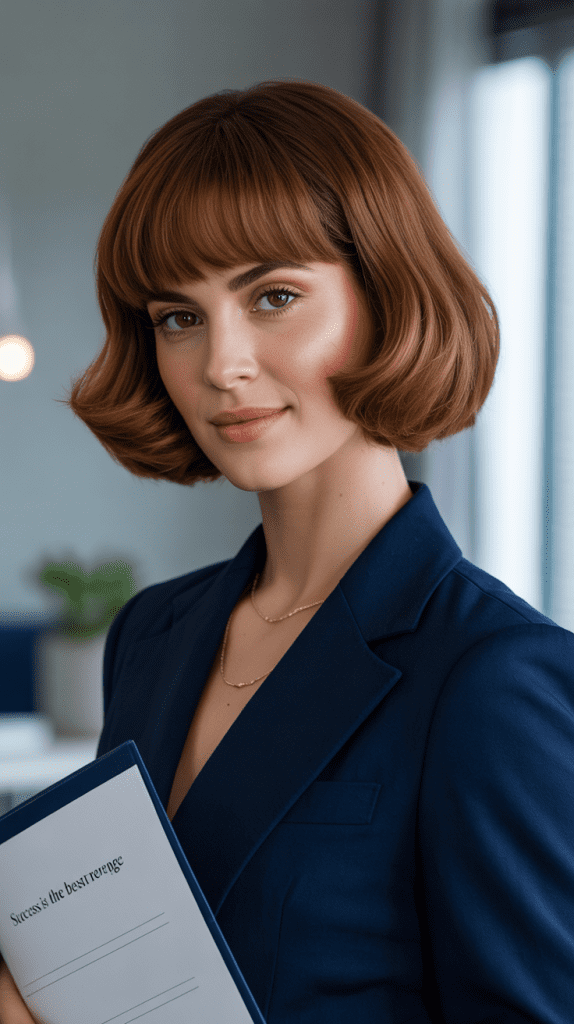 Layered French Bob with Long Fringe