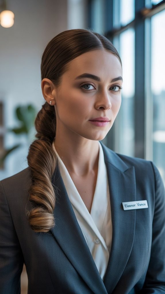 . Low Twisted Ponytail