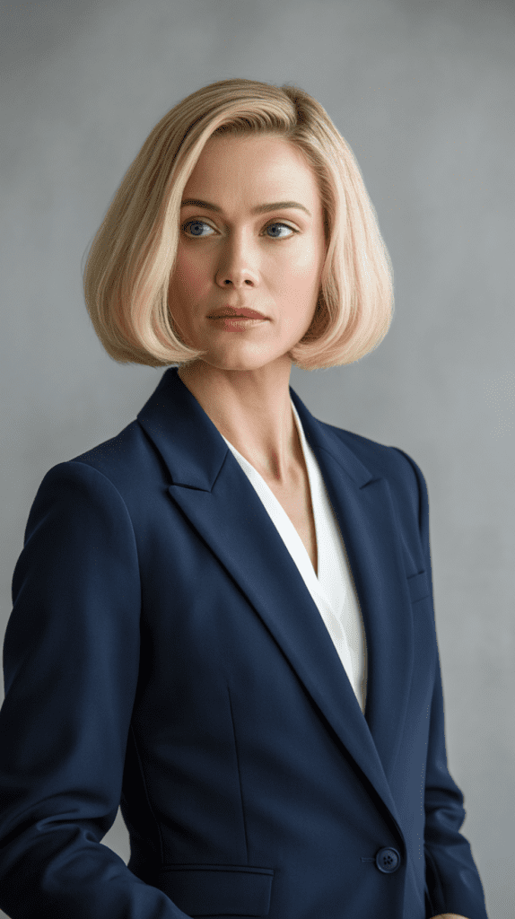 Classic Chin-Length Blonde French Bob