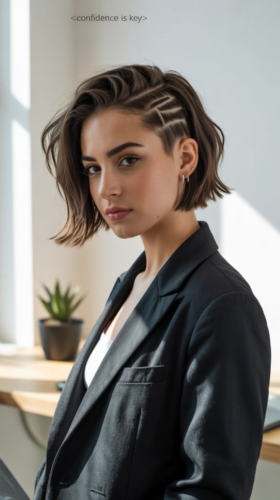 Punk-Inspired Undercut Bob with Edge