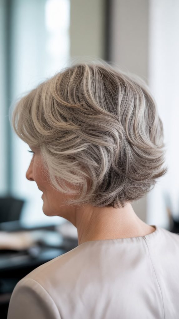 Stacked Bob with Layers Back View