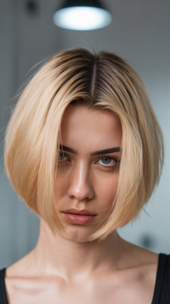 The Angled Bob with Side Part