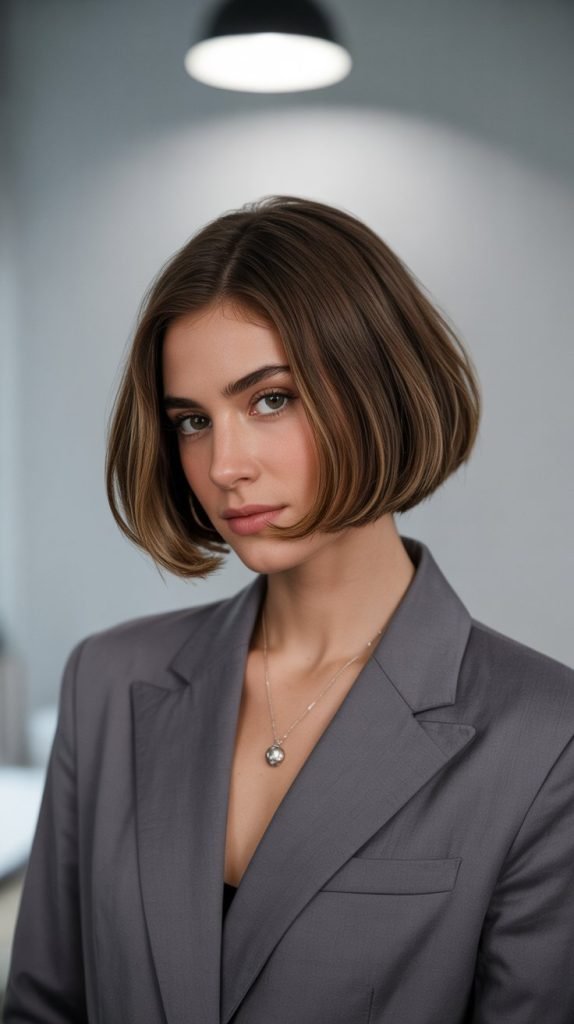 Ear-Length Bob for Thick Hair