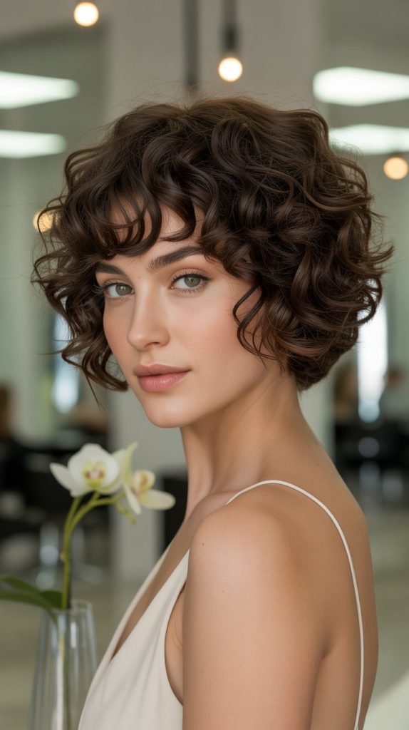  Curly Bob with Fringe