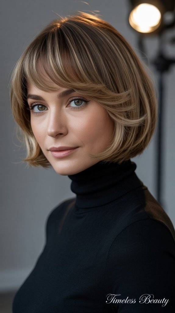 Graduated Layered Bob with Side-Swept Bangs