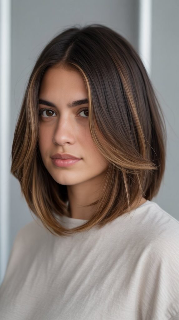 Layered Blunt Bob with Subtle Balayage
