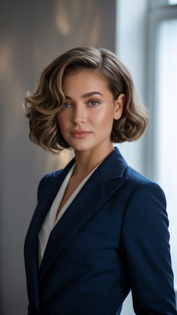 Textured Micro Bob with Deep Side Part