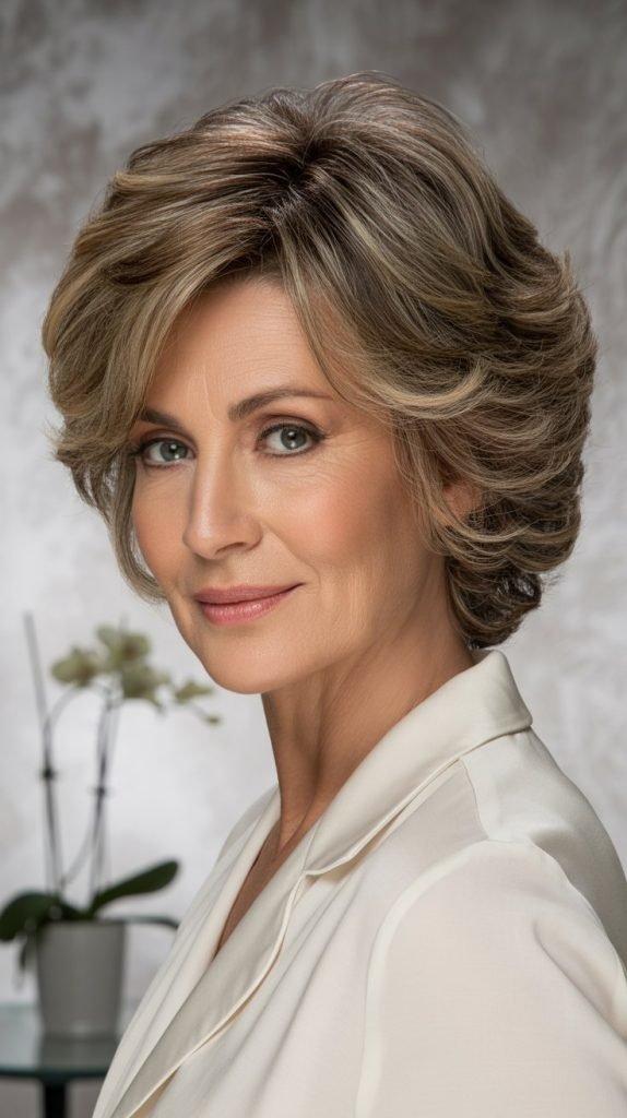 Layered Feathered Bob for Thick Hair