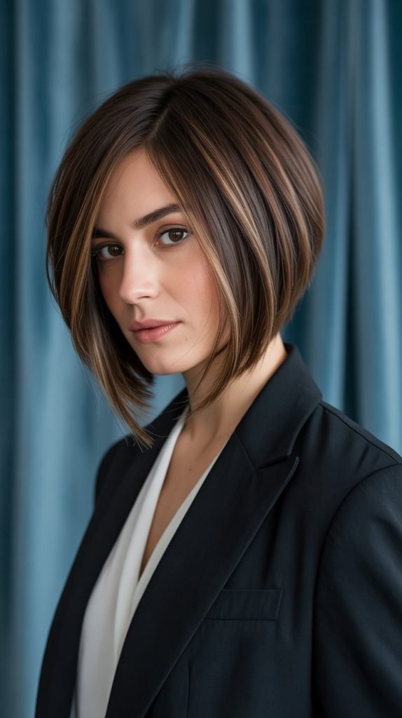 Feathered Bob with Side Swept Layers