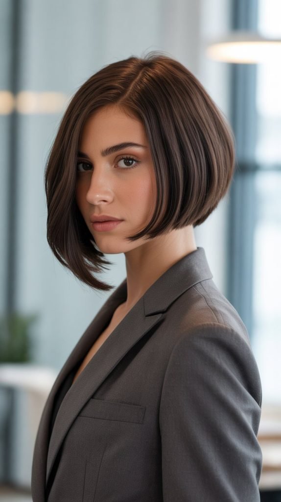 16. A-Line Bob with Side Part
