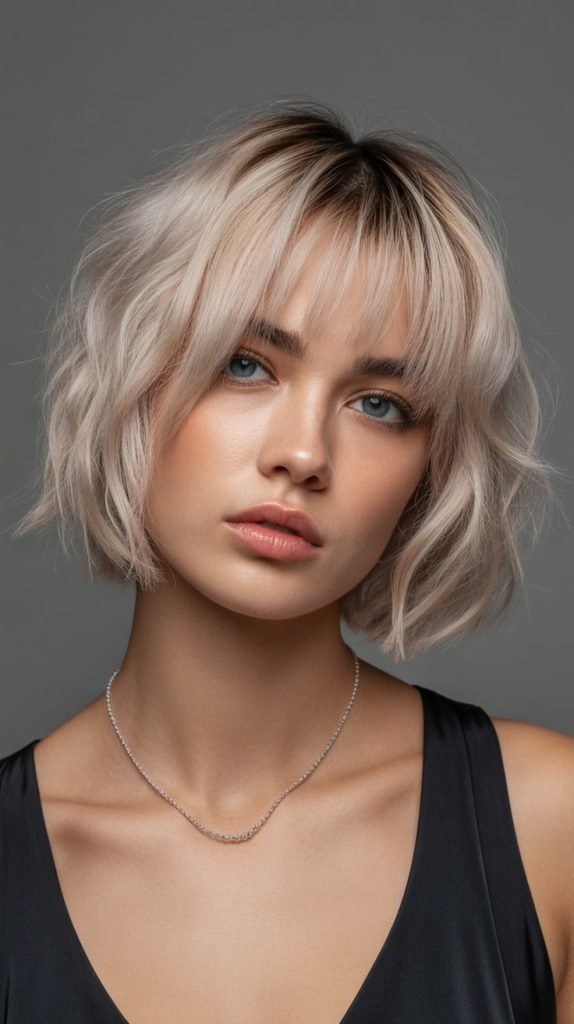 Razor-Cut Bob with Textured Fringe