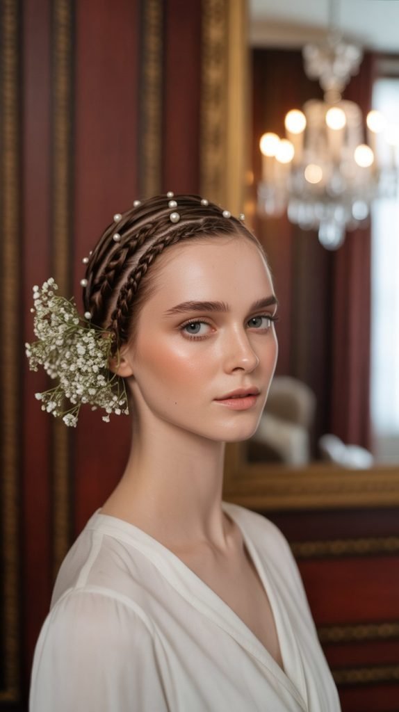 French Braid Bob with Accessories