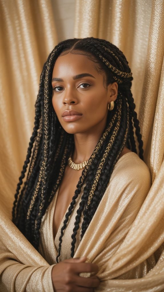  Goddess Braids with Golden Thread