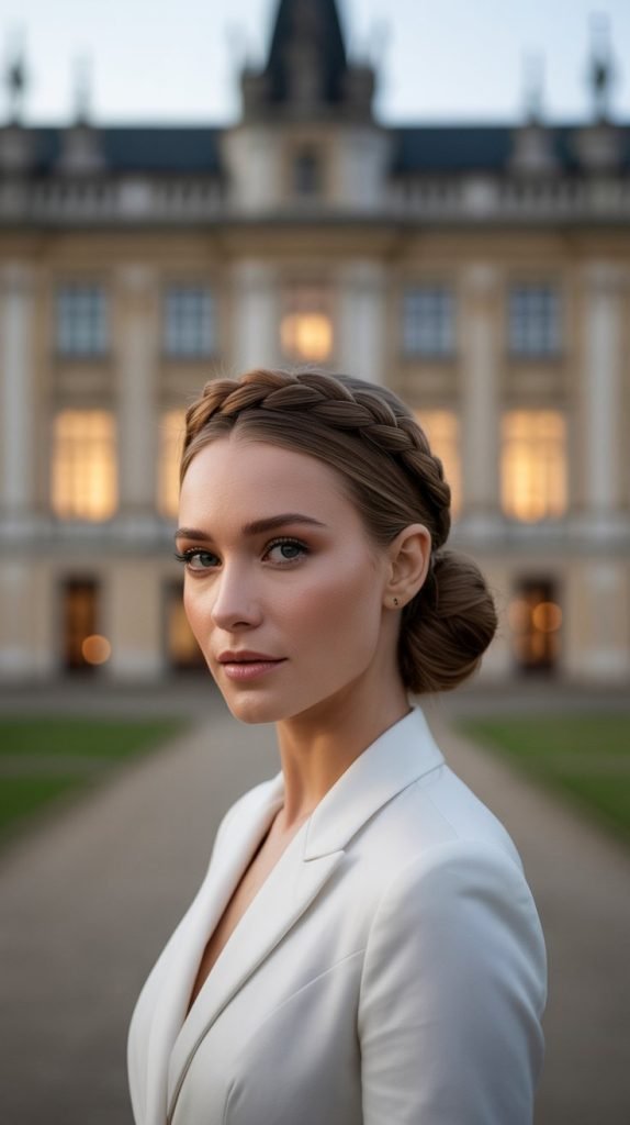 13. Twisted Crown with Low Bun