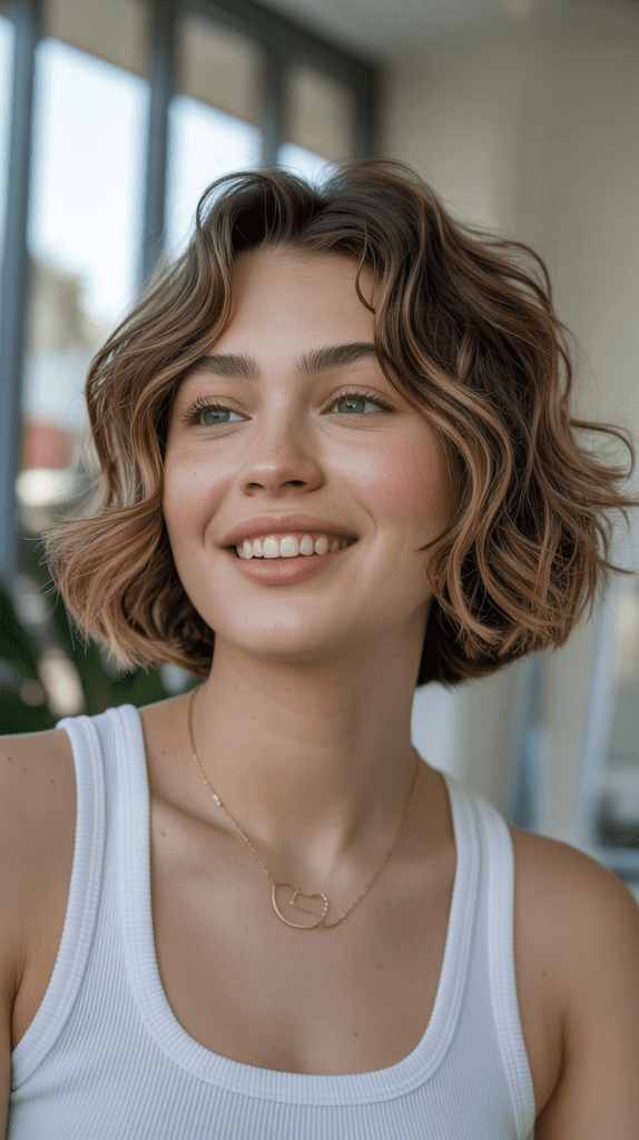 Textured French Bob with Beach Waves