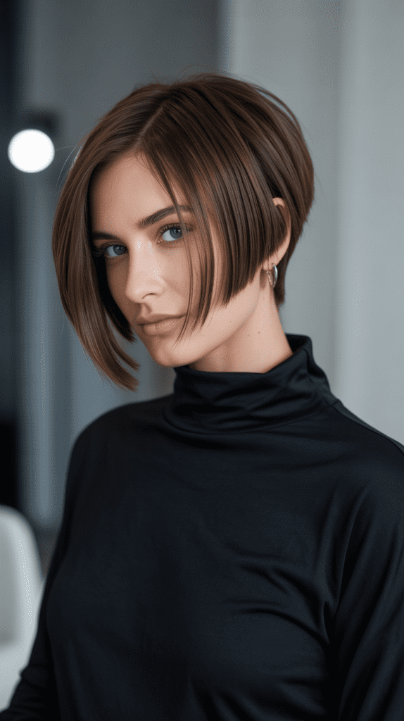 Layered Bob with Deep Side Part and Layers
