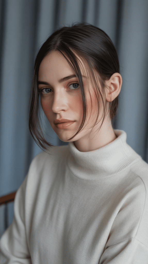 Graduated Angled Bob with Curtain Bangs